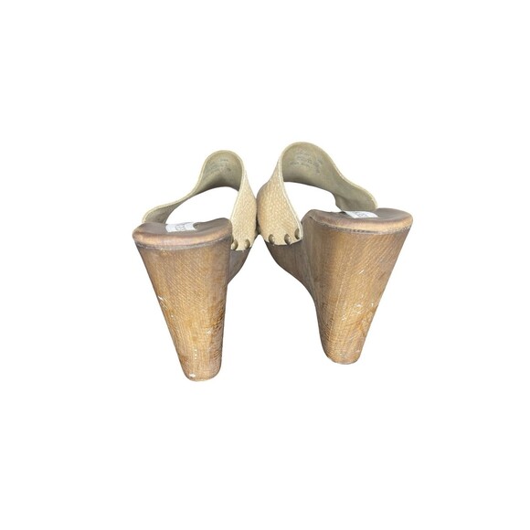 Steve Madden 40 9 Ultra High Wedge platform Wood Slip On Heel Snake Skin - Picture 5 of 12